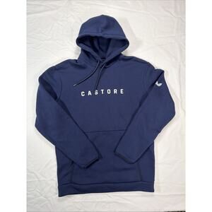 Castore Scuba Hoodie Polyester Men's Navy Blue Spellout Men's Size Medium